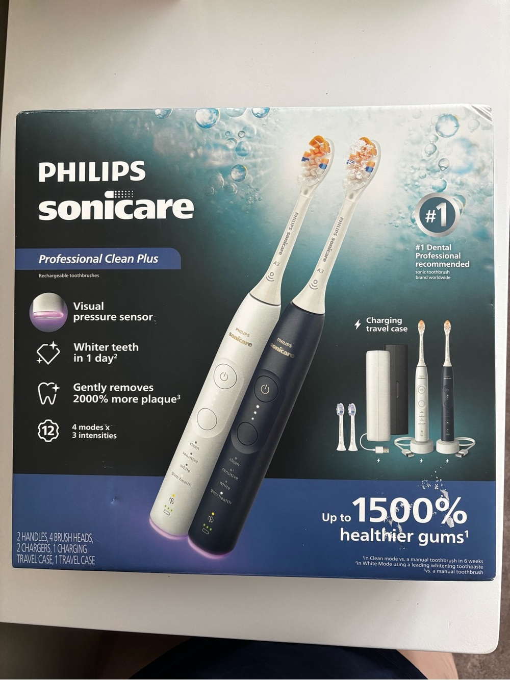 Philips Sonicare Professional Clean Plus Rechargeable Toothbrush 2pk Open Box